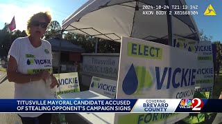 Florida mayor candidate accused of stealing campaign signs [upl. by Pani]