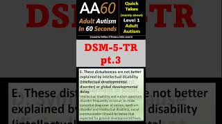 DSM5TR Autism Criteria pt 3 of 3 AA60 008 shorts autism [upl. by Finnigan577]