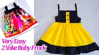 Beautiful 2 Yoke Baby Frock cutting and Stitching Tutorial for 12 year Baby girl Frock 💖 [upl. by Assirrak]