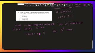 test 2 review problems 3 and 5 2741 binary 2s complement [upl. by Geof]