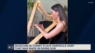 Woman plays Harpsicle Harp made in Rising Sun [upl. by Ferde]