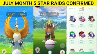 JULY MONTH 5 STAR RAIDS ALL DETAILS IN HINDI POKMON GO  POKEMON GO JULY MONTH RAIDS 2024 [upl. by Kimberley]