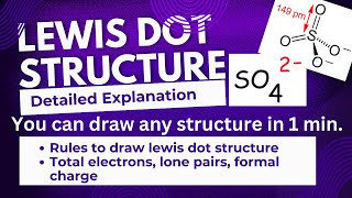 Lewis Dot Structure of SO42  Learn in 30 minutes or Less [upl. by Hcirdeirf]