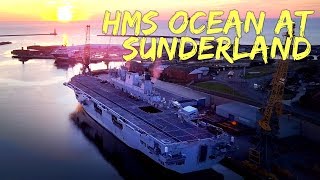 HMS Ocean  Last Visit to Sunderland  By Drone 4K [upl. by Edge]