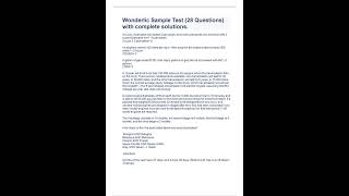 WONDERLIC SAMPLE TEST 28 QUESTIONS WITH COMPLETE SOLUTIONS LATEST 20232024 [upl. by Laszlo]