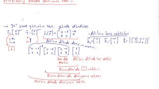 38 Lineer cebir  Alternatif bazda dönüşüm matrisi [upl. by Sedicla502]