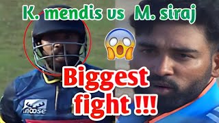 Biggest Fight Between Siraj and k mendis Cricket [upl. by Idnam]