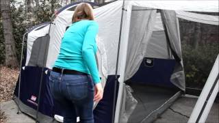 coleman tent with swinging hinged door 250 [upl. by Seaddon]