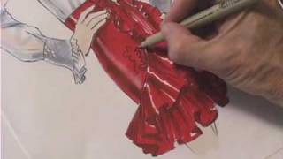 Drawing a Transparent Blouse and Ruffled Skirt  With Kathryn Hagen  Otis College of Art and Design [upl. by Natsreik]