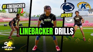 Linebacker Drills  1 LB in Pennsylvania👀 [upl. by Lodhia]