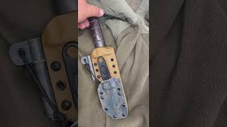 Custom kydex sheath kabar USMC with piggyback and fire steel Grizzlyoutdoorscom customkydex [upl. by Jocko]