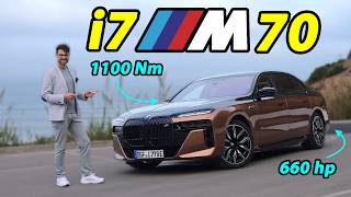 The most powerful 7 Series BMW i7 M70 driving REVIEW [upl. by Adyht]