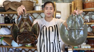 Yummy Horseshoe crab recipe  How to make horseshoe eggs salad recipe [upl. by Adlare523]