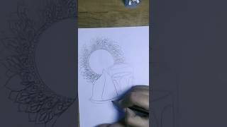 Tea samosa with mandala art easy mandala art for beginners how to draw mandala artshort [upl. by Niai]