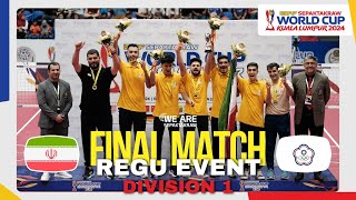 Highlight Final Regu Div 1 Chinese Taipei vs Iran  ISTAF Sepaktakraw World Cup Kuala Lumpur 2024 [upl. by Nairehs]