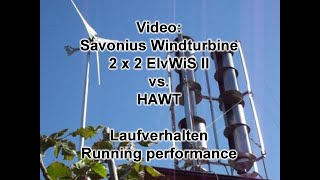 Der Vergleich Savonius Wind Turbine ElvWiS vs HAWT VAWT vertikal Windrad horizontal Verhalten [upl. by Luapsemaj675]