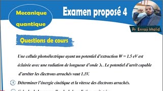 Examen proposé 4 Mécanique quantique énoncé [upl. by Leia870]