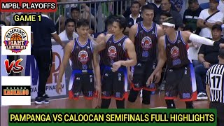 MPBL PLAYOFFS  PAMPANGA VS CALOOCAN HIGHLIGHTS  SEMIFINALS GAME 1 BEST OF THREE SERIES mpbl [upl. by Eatnoled]