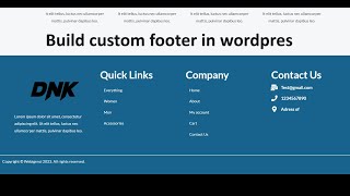 How to create custom footer in wordpress website  Mobile responsive footer [upl. by Maggee95]