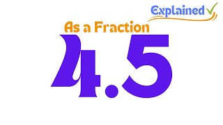 45 as a Fraction simplified form [upl. by Necaj]