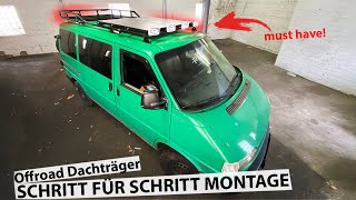 SELBSTBAU DACHTRÄGER MONTIEREN am VW T4 Bus [upl. by Nylarahs]