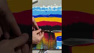 🌈 Swipe Technique Acrylic Pour Mesmerizing Fluid Art in Action🌈 fluidacrylics shorts [upl. by Assennav510]