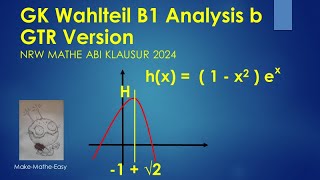 GK Prüfungsteil B1 Analysis Mathe Abi Klausur NRW 2024 Aufgabe b GTR Version [upl. by Aisatal127]