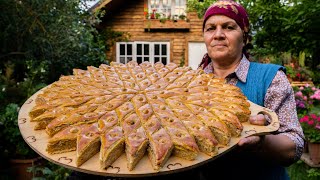 Traditional Azerbaijani Hazelnut Baklava  Outdoor Cooking [upl. by Teryl729]