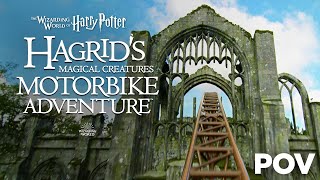 Hagrids Magical Creatures Motorbike Adventure Front Row POV Experience [upl. by Boehmer]