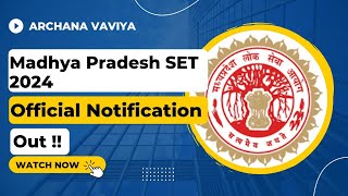 MP SET 2024 Notification Eligibility Application Fee Exam Date amp Pattern [upl. by Krock]