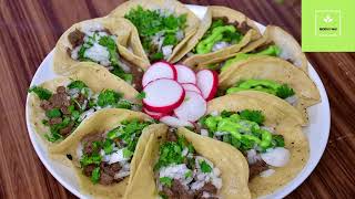 Tacos de Carne Asada con Salsa verde  Receta Mexicana Rica y Fácil [upl. by Carmelina874]