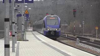 Traunstein Bahnhof 15032014 ua mit AutoZug und MeridianZügen [upl. by Cacia]