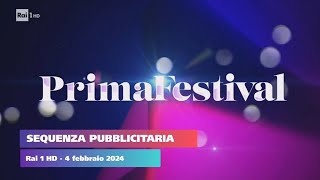 Rai 1 HD  Sequenza pubblicitaria  4 febbraio 2024 sanremo2024 [upl. by Galven124]