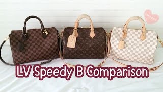 Louis Vuitton Speedy 30 ComparisonBandouliereSpeedy B 30Damier Ebene Azur Monogram [upl. by Yblehs]