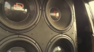 4 Subwoofers Burping 158db  Esewines Walled Off 15quot Digital Designs Crazy LOUD SPL Car Audio [upl. by Kathlene]