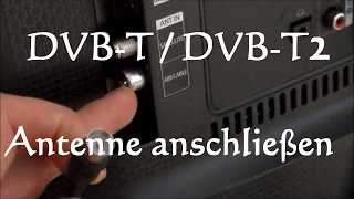 DVBT Antenne anschließen  DVBT2 Antenne anschließen  Zimmerantenne anschließen [upl. by Drolyag]