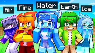 10 FRIENDS on one ELEMENTAL BLOCK in Minecraft [upl. by Gravante]