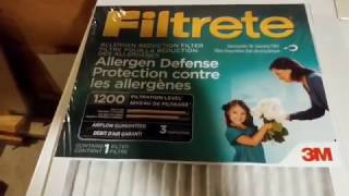 Furnace filter change 3M Filtrete 16x25x1 Review and Install [upl. by Eigroeg291]