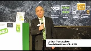 ISH 2015 Neuer Pelletskessel mit Brennwerttechnik von ÖkoFEN [upl. by Willin]