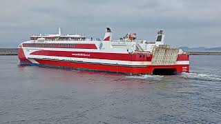 Pentland Ferries MV Alfred departing Ardrossan [upl. by Ahsenar]