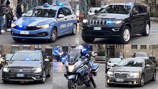 PAPA FRANCESCO SCORTA POLIZIA DI STATO E GENDARMERIA VATICANA IN EMERGENZA E SIRENA [upl. by Janella]