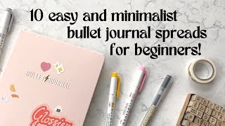 10 Minimalist Bullet Journal Spread Ideas For Beginners  Helpful Tips For Starting Out [upl. by Nananne282]