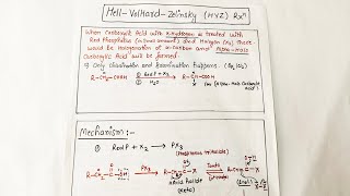 19 Hell Volhard Zelinsky HVZ Reaction Named reaction Carboxylic acid class12 organic neet cbse [upl. by Ran]