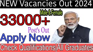 Good News33000Jobs8th Pass10th PassAll GraduatesNotification OutAgeApply Now [upl. by Tomchay]