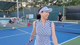 Pickleball practice drills 3 person Volleys July 8th [upl. by Anilak]