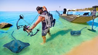 SOLO Spearing GIANT STINGRAYS Catch amp Cook 200 stingrays [upl. by Etnaid]