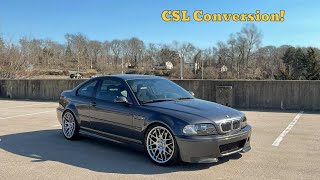 BMW E46 M3 CSL CONVERSION PT 1 [upl. by Raquela]