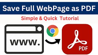 How To Save Full Webpage To PDF Using Google Chrome  Save Webpage As PDF Chrome  Easy Way [upl. by Acinomad]