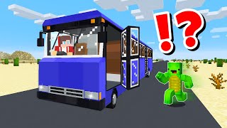 JJ and Mikey in FAMILY BUS HOUSE CHALLENGE in Minecraft  Maizen animation [upl. by Essined]