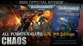 ALL POINTS VALUES Chaos WH40K 9th Edition Munitorum Field Manual  Chapter Approved 2020 [upl. by Zetes952]